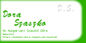 dora szaszko business card