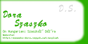 dora szaszko business card